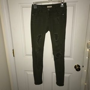 Olive green holy jeans